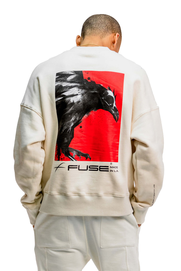Red Box Bird Sweatshirt - Off White