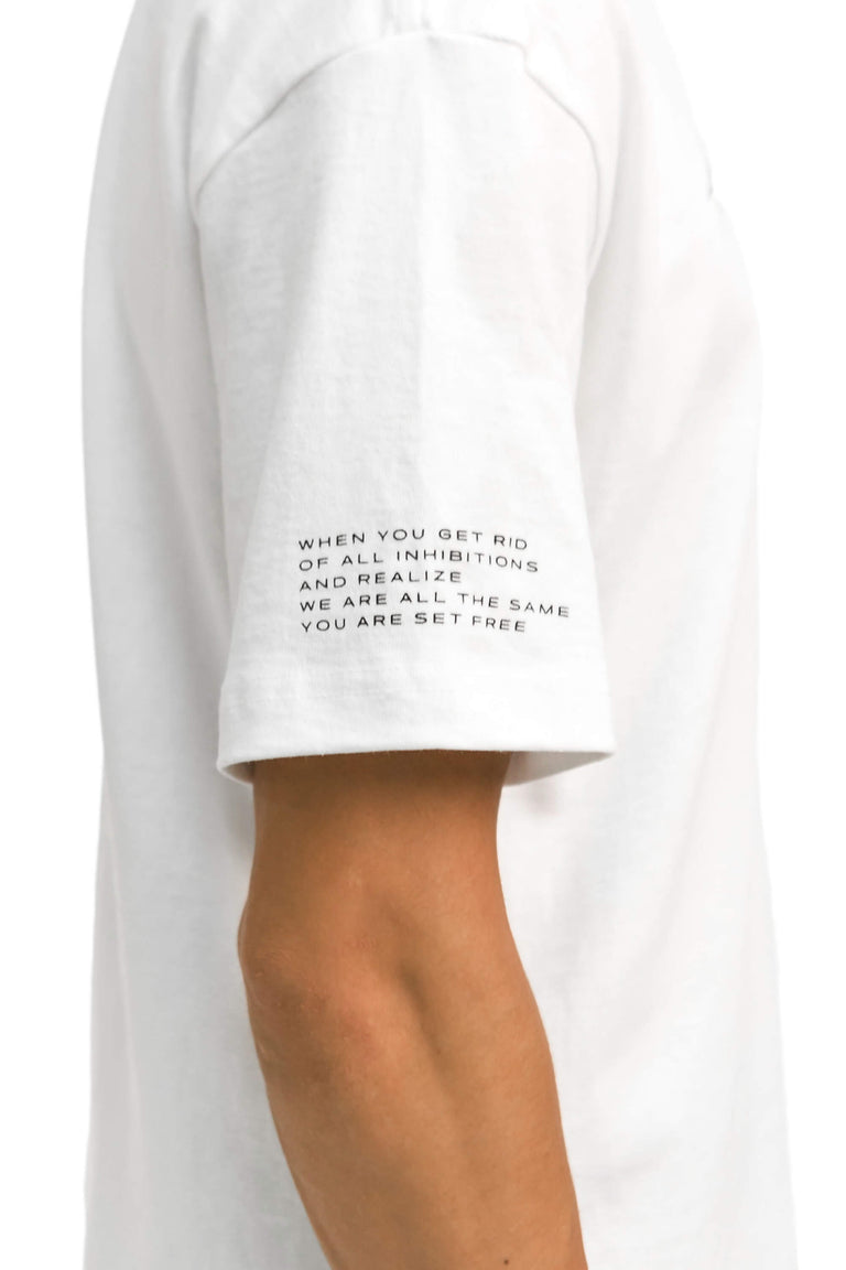 "Set Yourself Free" Mantra Logo Tee - White