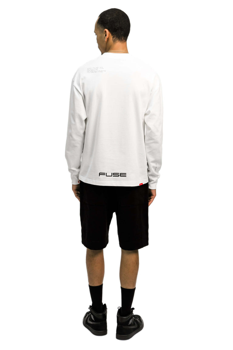 Red Box Bird Heavy Weight Mock Neck Tee - White