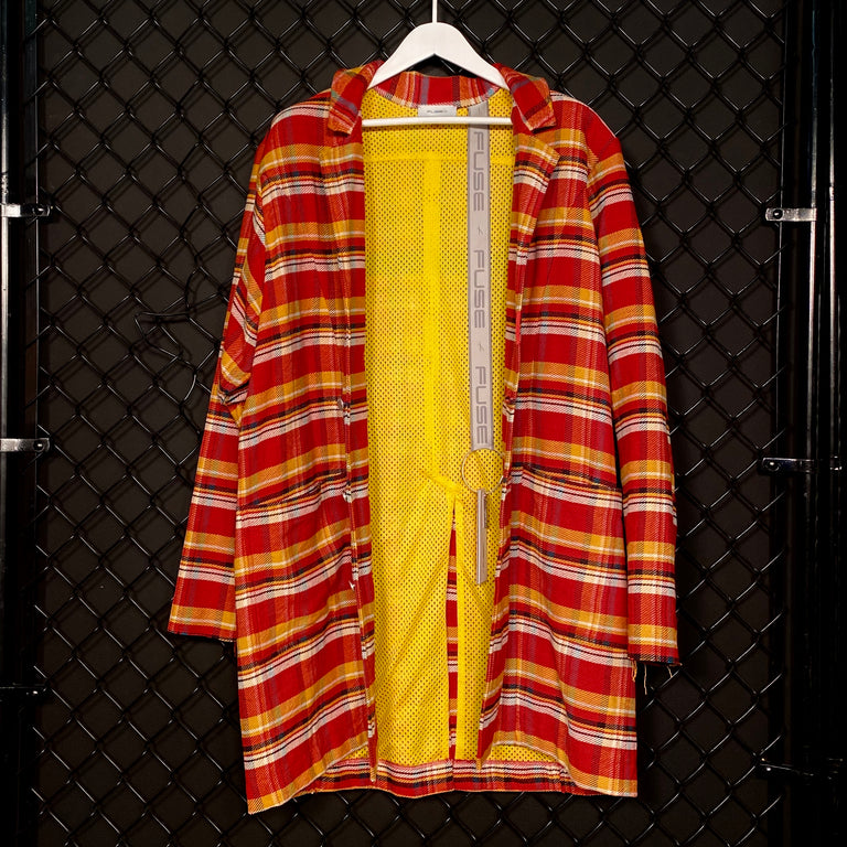Oversize Flannel Coat - Red