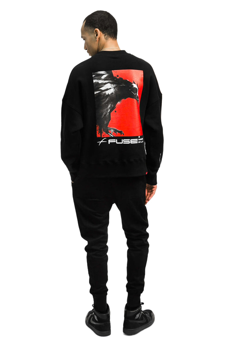 Red Box Bird Sweatshirt - Black