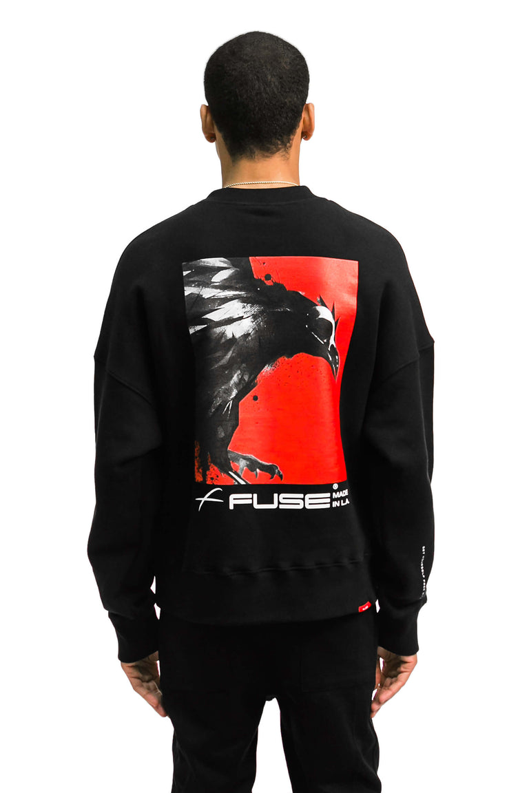 Red Box Bird Sweatshirt - Black