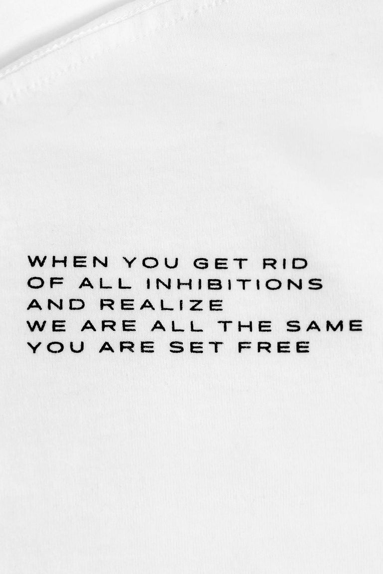Red Box Bird Heavy Weight Mock Neck Tee - White