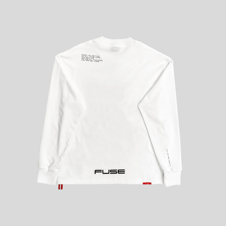 Red Box Bird Heavy Weight Mock Neck Tee - White