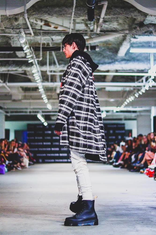 Oversize Flannel Coat - Black