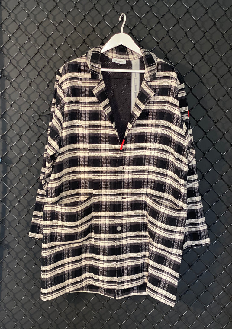 Oversize Flannel Coat - Black