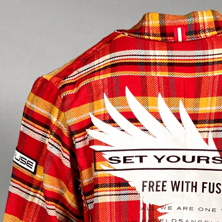 Oversize Flannel Coat - Red